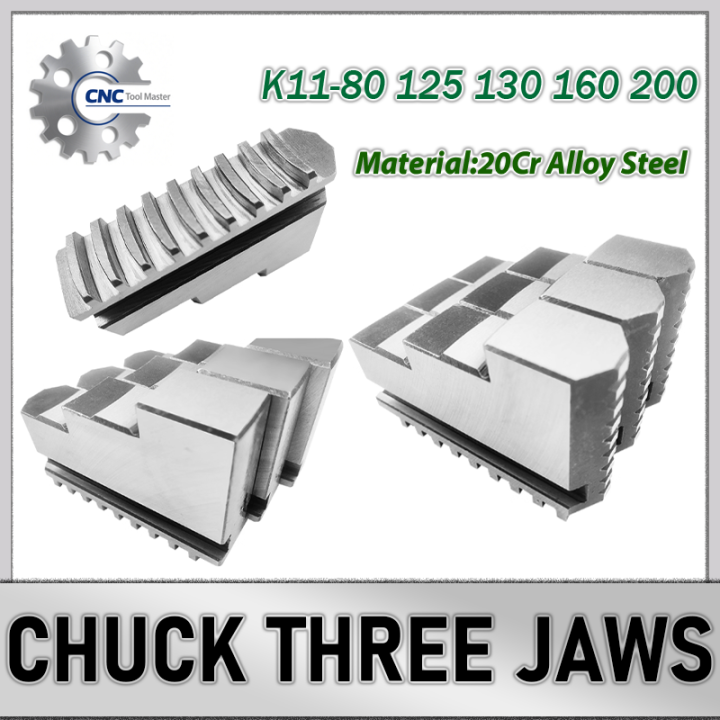 Chuck Three Jaws K11-80 K11-100 K11-125 K11-130 K11-160 K11-200 Universal Three-jaw Chuck Card Foot 3Pcs/Set Mechanical Lathe