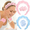 3Pcs Fashion Microfiber Washing Wristbands Scrunchies Puffy Headband Spa Bubble Headband for Washing Face Makeup Shower Skincare. 