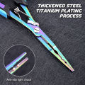 ✰✪Multifunctional Straight Nose Fishing Pliers Stainless Steel Color Titanium Open Ring Long Pliers For Fish Control Hook. 