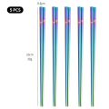 5 Pairs Stainless Steel Chopsticks Reusable Portable Food Sticks Korean Metal Chopsticks Kitchen Accessories Dishwasher Safe. 