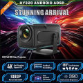 HY320 Mini -A /Big Projector Portable 4K Video Support Native 720P & 1080P Cinema Outdoor Android 11 Beam Projector Upgraded Version.