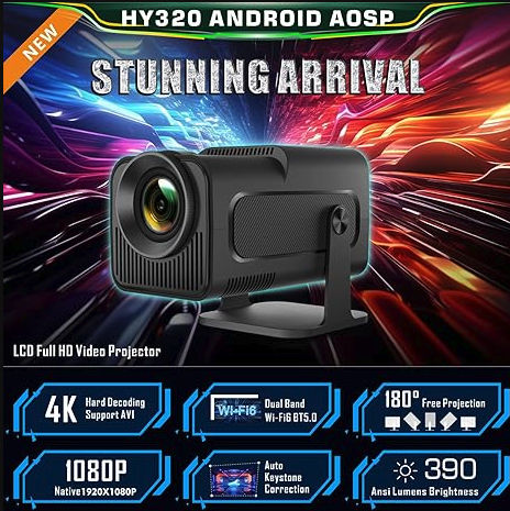 HY320%20Mini%20-A%20/Big%20Projector%20Portable%204K%20Video%20Support%20Native%20720P%20&%201080P%20Cinema%20Outdoor%20Android%2011%20Beam%20Projector%20Upgraded%20Version%20-%20Image%203