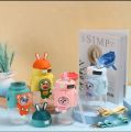 Cute Rabbit Water Bottle With Straw Leak Proof Bpa free. 