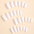 ARTAUG 24PCS Short Square White Solid Full Cover Full Cover Fake Nail Set Cheap Nails Summer Nails Delicate Nail. 