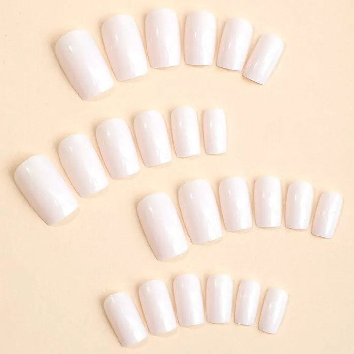 ARTAUG%2024PCS%20Short%20Square%20White%20Solid%20Full%20Cover%20Full%20Cover%20Fake%20Nail%20Set%20Cheap%20Nails%20Summer%20Nails%20Delicate%20Nail%20-%20Image%204
