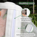 White Zipper Window Mesh Screen Set Self-Adhesive Hook and Loop Installation Invisible Breathable PP Nano Anti-Insect Net.