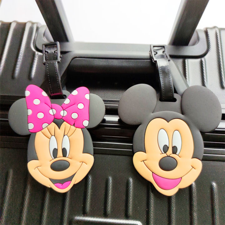 Lovely Disney Anime Mickey Minnie Luggage Tag Suitcase ID Addres Holder Baggage Boarding Tags Portable Label