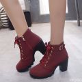 New Spring Winter Fashionable versatile Women Boots Lace-up Fashionable versatile Ladies Shoes comfortable High Heels Boots. 
