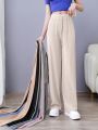 Women Long Pants Causal Elastic Waist Loose Basic Long Trousers For Female Spring Summer Wide Leg Long Pants.