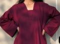 long red and maroon shirt trendy girls women fashion beautiful neck desing best for ramzan and eid. 