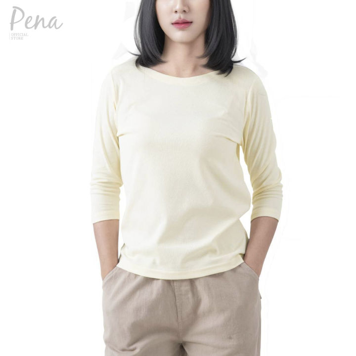 Pena house three-quarter sleeve basic T-shirt pstl001