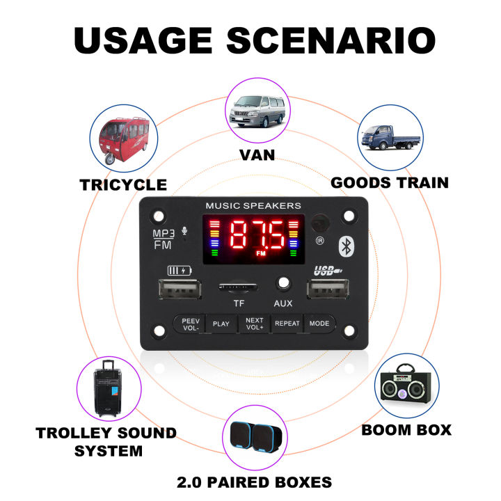 Without%20an%20amplifier%20Bluetooth%205.3%20Decoder%20Board%20DIY%20Microphone%20FM%20Radio%20TF%20USB%20Car%20Audio%20Music%20Player%20Speakers%20Volume%20Control%20-%20Image%204