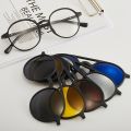 6 In 1 Men Women Polarized Optical Magnetic Sunglasses Clip Magnet Clip on Sunglasses  Clip on Sun Glasses Frame And Bag. 