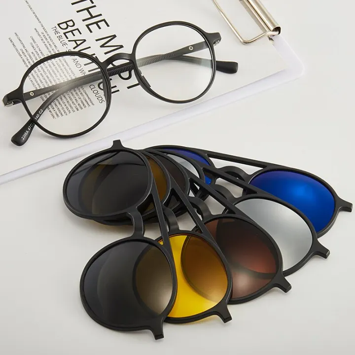 6%20In%201%20Men%20Women%20Polarized%20Optical%20Magnetic%20Sunglasses%20Clip%20Magnet%20Clip%20on%20Sunglasses%20%20Clip%20on%20Sun%20Glasses%20Frame%20And%20Bag%20-%20Image%202