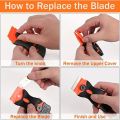 Plastic & Metal Razor Blade Scraper, Window Glass Cleaner, Vinyl Film & Adhesive Remover Tool for Car & Home. 