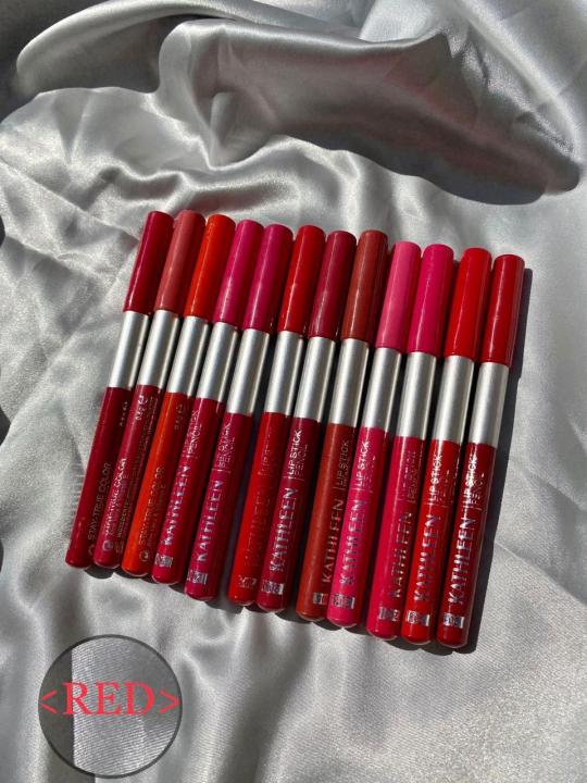 Kathleen%20Lipstick%20Pencil%20Set%20%E2%80%93%2012%20Matte%20Long-Lasting%20Lip%20Crayons%20(Red%20&%20Nude%20Shades)%20%7C%20Waterproof,%20Smudge-Proof,%20Smooth%20Finish%20-%20Image%202