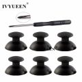 IVYUEEN 6 PCS Black Replacement 3D Analog Thumb Stick for PlayStation 3 PS3 Controller Joystick Mushroom Cap Grip for Dualshock3.