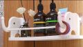 Wall Mounted Elephant Designed Floating Shelves  White. 