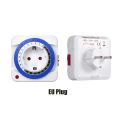EU/US 24 Hours Timer Switch Timer Plug in Mechanical Grounded Programmable Smart Countdown Loop Switch Socket Auto Power off. 