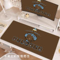 Maillard Brown Leather Mouse Pad High Value Oversized Hello Kitty Cute Cartoon Computer Office Desk Mat Student Desk Writing Mat.