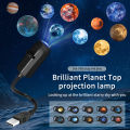 1Pack USB Planet Projection Night Light, 360° Rotating with Multi-Colour Slides for Bedroom and Car, USB Plug 5V.