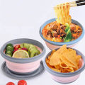 Portable Folding Lunch Box Bowl Sets Silicone 3Pcs/Set Food Container Outdoor Camping Tableware Set Foldable Salad Bowl with Lid.