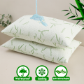 2pcs Waterproof Bamboo Pillowcases (Without Core), Cooling & Soft & Anti-bacterial Pillow Protectors With Zipper Pillow Cover. 