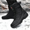 Men Motorcycle Tactical Boots Lace Up Women Army Warm Comfortable Climbing Hiking Shoes Plush Unisex Hunting Boots High Quality. 