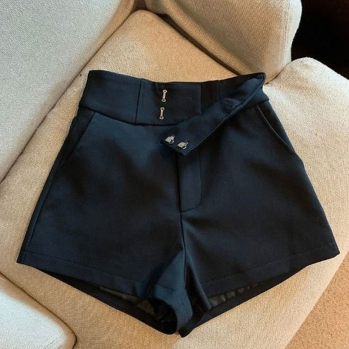 2026%20Women%20Summer%20Black%20Shorts%20Women%20Harajuku%20Elegance%20High%20Waisted%20Shorts%20A%20Line%20Slim%20Casual%20Hot%20Girl%20Straight%20Pants%20-%20Image%204