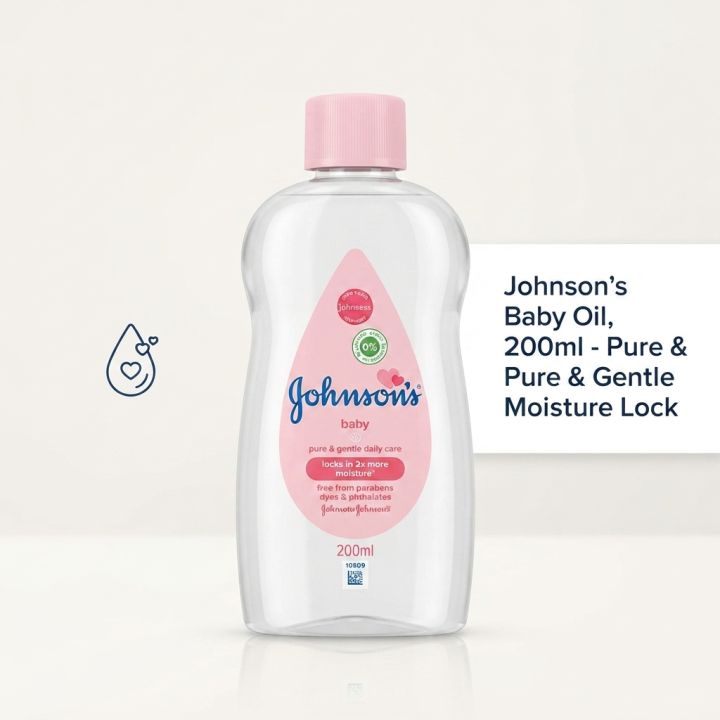 Johnson's Baby Oil 200ml Gentle Daily Massage and Moisturizing Oil for Baby Skin