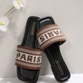 Fashionable Classic Simplicity Sandals Slides Women New Slippers Cloth Cover Letter Outdoor Casual Flat Bottom Slippers Women.