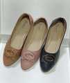 Light Grey Color Chain Design Close Shoes For Women. 