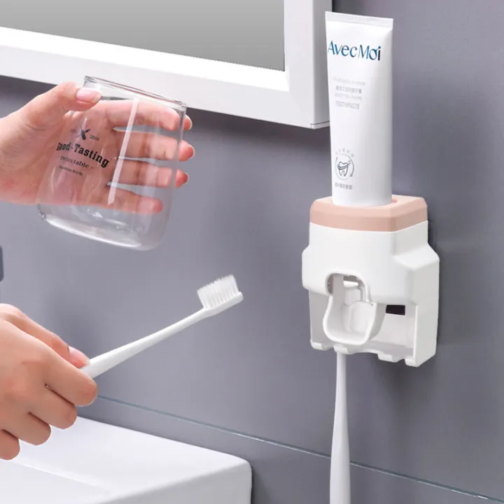 1pc%20Automatic%20Toothpaste%20Dispenser%20Creative%20Wall%20Mount%20and%20Small%20Toothbrush%20Holder%20Squeezer%20for%20Family%20Shower%20Bathroom%20-%20Image%202