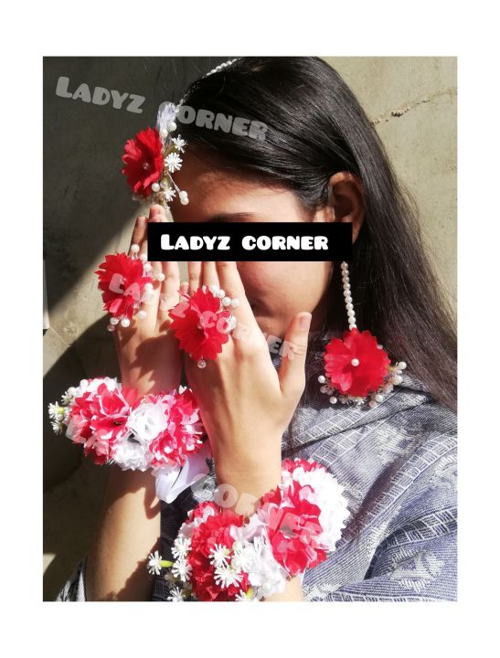 Artificial flower bridal gajraset - bridal gajray -red gajraset - red gajray -artificial gajray