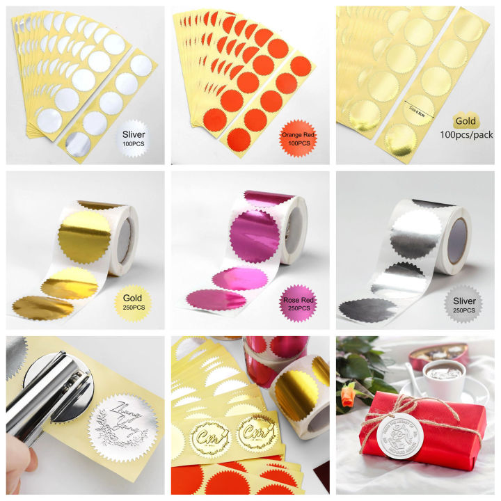 Sticker Embosser 100pcs/250pcs Embosser Stickers, 45mm Round BookStickers, Steel Seal ...