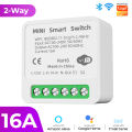 Tuya Mini WiFi Relay Smart Switch 16A 2-way Control Supports Alice, Alexa,  Home Smart Life Applications. 
