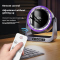 Desktop Circulating Fan 4000 mAh Large Capacity Rechargeable Mini Table Fan With Remote Control Wall-mounted Fan With NightLight. 