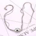 Lokaer Three Layered Snake Chain ellipse Beads Pendant Necklace for Women 316L Stainless Steel 18K Gold Plated Jewelry N24056. 