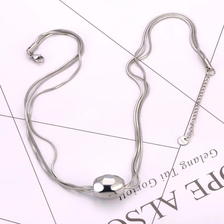 Lokaer%20Three%20Layered%20Snake%20Chain%20ellipse%20Beads%20Pendant%20Necklace%20for%20Women%20316L%20Stainless%20Steel%2018K%20Gold%20Plated%20Jewelry%20N24056%20-%20Image%205