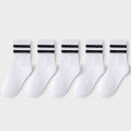Lawadka 5Pairs/set Boys Girls Socks For Kids White Black Gray Cotton Children's Socks Student Sport Autumn New Sock 2 to 11Years.