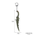 14cm Ring Dark Moon Greatswor Eldens Keychain Pendant Bloodhound's Fang Keyring Cosplay Fans Props Men Women Backpack Jewelry.