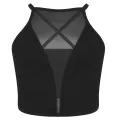 Sexy Mesh Camisole Crop Top Corset Seamless Backless Underwear Hot Fashion Women Casual Tank Top Bralette Adjustable Lingerie. 