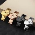 Watch Fold Buckle Double Click Butterfly Watchband Push Clasp 14/16/18/20/22mm Button Deployment Clasp Buckles Watch Accessories. 