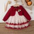 Autumn New Christmas Party Baby Girl Dress, Cute Polka Dot Children'S Clothing Suitable For Babies Aged 6 Months To 3 Years Old.