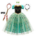 Full Printing Kids Cosplay Anna Princess Costume Fancy Birthday Carnival Party Prom Dress Toddler Role Play Clothing Outfits. 