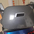 Premium Black Silver 2D Gloss Carbon Fiber Vinyl Wrap Roll Self Adhesive Decal Automotive Car Wrapping Foil with Air Free Bubble. 