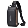 Multifunction PU Chest Bag One Side Bag With USB Charging Port and Password Lock for Unisex | Fashion Unisex Bag. 
