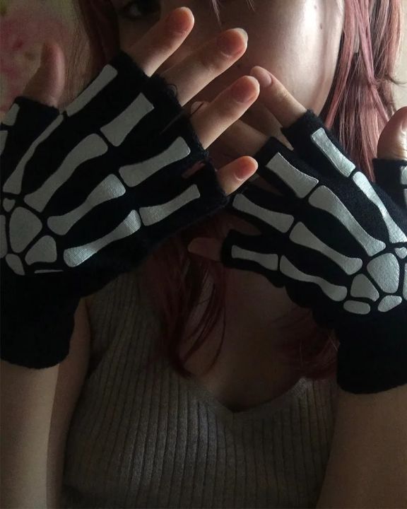 New%20Punk%20Gloves%20Unisex%20Halloween%20Skeleton%20Skull%20Half%20Finger%20Gloves%20Glow%20In%20The%20Dark%20Fingerless%20Stretch%20Knitted%20Winter%20Mittens%20-%20Image%203
