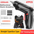 47 PCS 3.6V Electric Screwdriver Set 1800mAh Battery Powered Portable Cordless Electric Screwdriver Household Maintenance Power. 