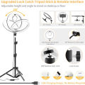 10 Inch LED Ring Light Photographic Selfie Ring Lighting with Phone Holder for Tiktok Youtube Makeup Video Live Studio Ring Lamp.
